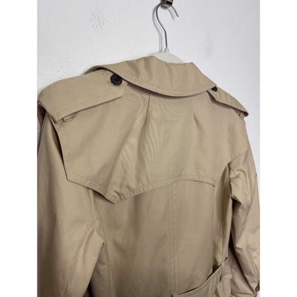 J.Crew 00 Double Breasted Rylee Trench Coat Tan Khaki Belted Cotton NWT - Picture 16 of 16